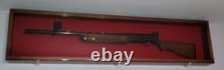 Gun Display Case Cabinet Rifle Cherry Wood Musket Shotgun Pistol Lock Rack 54