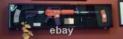Gun Display Case Cabinet Rifle Cherry Wood Musket Shotgun Pistol Lock Rack 54