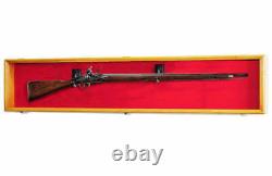 Gun Display Case Cabinet Rifle Oak X Large 65 Wood Musket Shotgun US Shadow Box