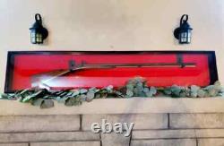 Gun Display Case Cabinet Rifle Oak X Large 65 Wood Musket Shotgun US Shadow Box