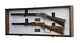 Gun Display Case Double Walnut & White Rifle Cabinet Wood Lock Wall Shadow Box