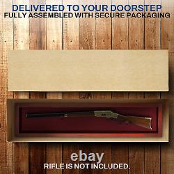 Gun Display Case for Rifles & Shotguns Sword Wall Mount Rack Storage Red Felt