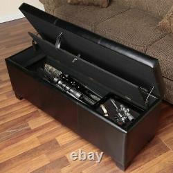 Gun Long Rifle Safe Storage Bench Seat Pistols Steel Locking Concealment Cabinet
