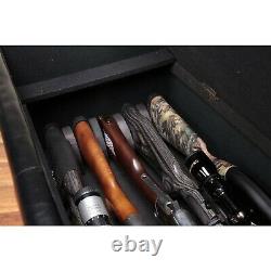 Gun Long Rifle Safe Storage Bench Seat Pistols Steel Locking Concealment Cabinet