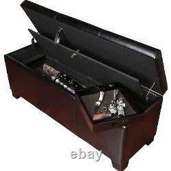 Gun Long Rifle Safe Storage Bench Seat Pistols Steel Locking Concealment Cabinet