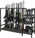 Gun Rack Floor Standing Rifle Stand With Pistol Shelves Shotgun Storage Holder