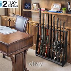 Gun Rack, Freestanding Rifle Racks, Heavy Duty Wooden Shotgun Rack Indoor, Adjus