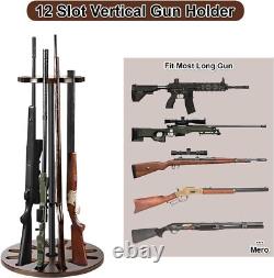 Gun Rack Heavy Solid Wood Rifle & Shotgun Holder Up to 12 Gun Capacity Organizer
