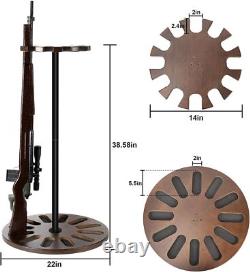 Gun Rack Heavy Solid Wood Rifle & Shotgun Holder Up to 12 Gun Capacity Organizer