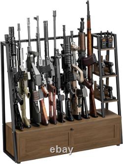 Gun Rack Wooden Display Stand Pistol Rifle Rack Storage Floor Standing Shotgun
