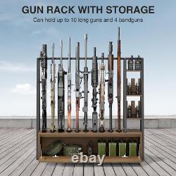 Gun Rack Wooden Display Stand Pistol Rifle Rack Storage Floor Standing Shotgun