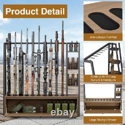 Gun Rack Wooden Display Stand Pistol Rifle Rack Storage Floor Standing Shotgun