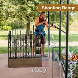 Gun Rack Wooden Display Stand Pistol Rifle Rack Storage Floor Standing Shotgun