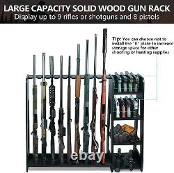 Gun Rack Wooden Rifle Pistol Rack Display Hold up Floor Standing Shotgun Rack Ne