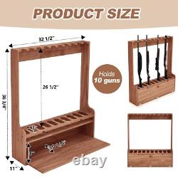 Gun Rack Wooden Standing Floor Gun Display Storage Rifle Gun Garage Safe Hunting