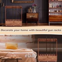 Gun Rack Wooden Standing Floor Gun Display Storage Rifle Gun Garage Safe Hunting