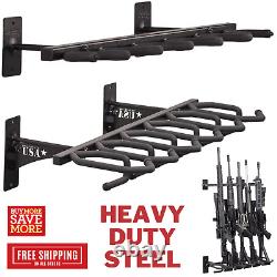 Gun Rack and Rifle Home Storage Holds 6 Firearms Heavy Duty Steel 1 Pack
