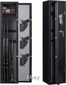 Gun Rifle Cabinet Safe Digital Keypad Electronic Storage Steel Security WithLight