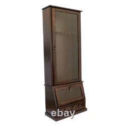 Gun Rifle Storage Glass Door Display Series 12 Gun Key Lock Cabinet Wood Veneer