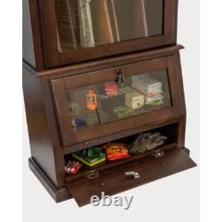 Gun Rifle Storage Glass Door Display Series 12 Gun Key Lock Cabinet Wood Veneer
