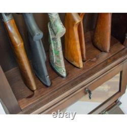 Gun Rifle Storage Glass Door Display Series 12 Gun Key Lock Cabinet Wood Veneer