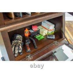 Gun Rifle Storage Glass Door Display Series 12 Gun Key Lock Cabinet Wood Veneer