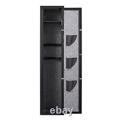 Gun Rifle Wall Storage Iron Safe Box Cabinet Double Security Lock Quick Access