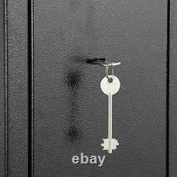 Gun Safe Box 3 Rifle Shotgun Security Cabinet Lock Storage Steel Closet Black US