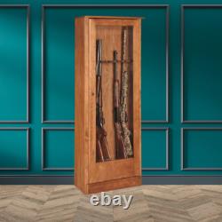 Gun Safe Cabinet 10 Rifles Solid Wood Storage Locker Shotgun Lock Shelf Case