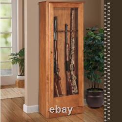 Gun Safe Cabinet 10 Rifles Solid Wood Storage Locker Shotgun Lock Shelf Case