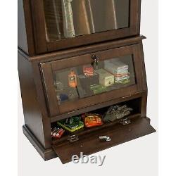 Gun Safe Cabinet 12 Rifles Brown Wood Storage Shotgun Lock Shelf Display Rack