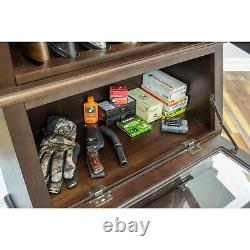 Gun Safe Cabinet 12 Rifles Brown Wood Storage Shotgun Lock Shelf Display Rack