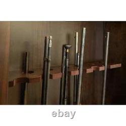 Gun Safe Cabinet 12 Rifles Brown Wood Storage Shotgun Lock Shelf Display Rack