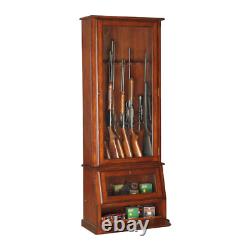 Gun Safe Cabinet 12 Rifles Solid Wood Storage Locker Shotgun Lock Shelf Case