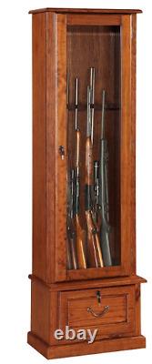 Gun Safe Cabinet 8 Rifles Wood Storage Locker Shotgun Firearm Lock Shelf Rack