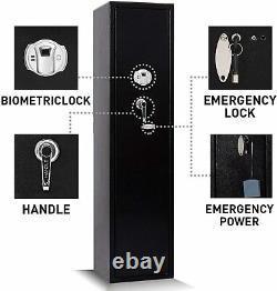 Gun Safe Cabinet Biometric Fingerprint Storage Box With2Handgun Holder for 5-Rifle