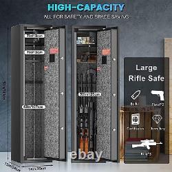 Gun Safe Cabinet Firearm 6-8 Rifles Gun Security Storage Locker Shotgun Pistol