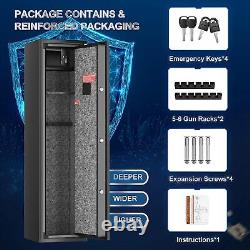 Gun Safe Cabinet Firearm 6-8 Rifles Gun Security Storage Locker Shotgun Pistol