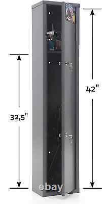 Gun Safe Rifle Shotgun Metal Small Secure Cabinet Storage with Security L