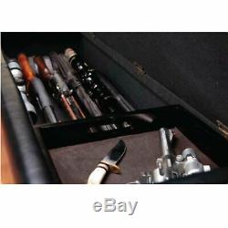 Gun Safe Rifle Weapon Lock Box Firearm Hidden Storage Bench Ottoman Seat Steel