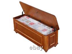 Gun Safe Storage Cabinet Concealment Hope Chest Bench Locking Seat Wood Tray