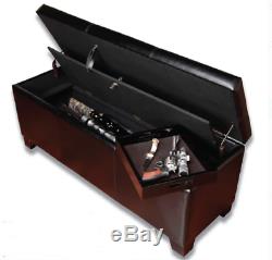 Gun Safe Storage Concealment Bench Cabinet Hidden Furniture Shotgun Rifle w Keys