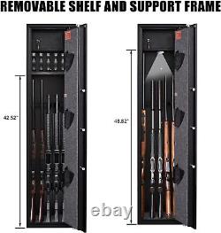 Gun Safe for 3-5 Rifles with Alarm System and Inner Lock Box Gun Storage