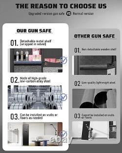 Gun Safes for Home Rifle and Pistols, Quick Access Gun Cabinets with LED Light