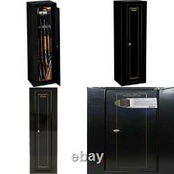 Gun Security Safe Cabinet Shotgun Rifle Storage Case with Key Coded 52 Tall Black