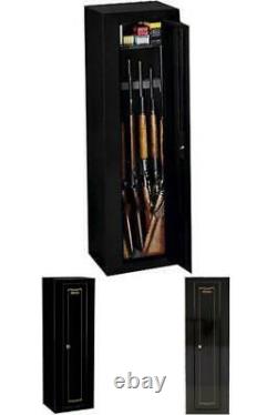 Gun Security Safe Cabinet Shotgun Rifle Storage Case with Key Coded 52 Tall Black