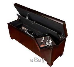 Gun Storage Bench Concealed Rifle Pistol Bench Cabinet Case Ottomon