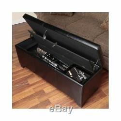 Gun Storage Bench Hidden Cabinet Concealed Rifle Shotgun Safe Lock Guns Firearms