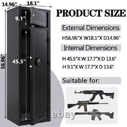 Gun Storage Safe Lock, Holds 8-12 Rifles Shotguns Pistols Vertical Tall Cabinet
