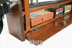 Gun Wall Rack Wood Cabinet Display Rifle Gun Locking Bar Ammo Storage Box Shoot